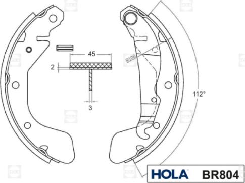 Hola BR804 - Bremžu loku komplekts adetalas.lv