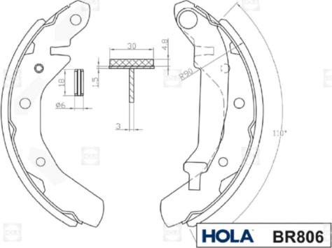 Hola BR806 - Bremžu loku komplekts adetalas.lv