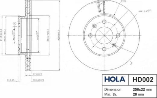 Hola HD002 - Bremžu diski adetalas.lv