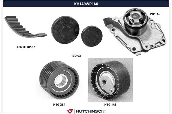 Hutchinson KH 149WP140 - Ūdenssūknis + Zobsiksnas komplekts adetalas.lv