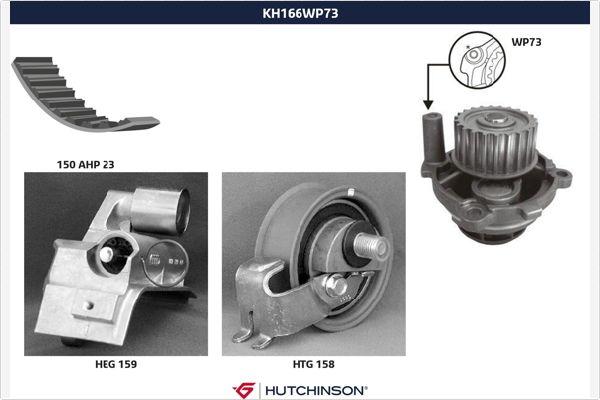 Hutchinson KH 166WP73 - Ūdenssūknis + Zobsiksnas komplekts adetalas.lv