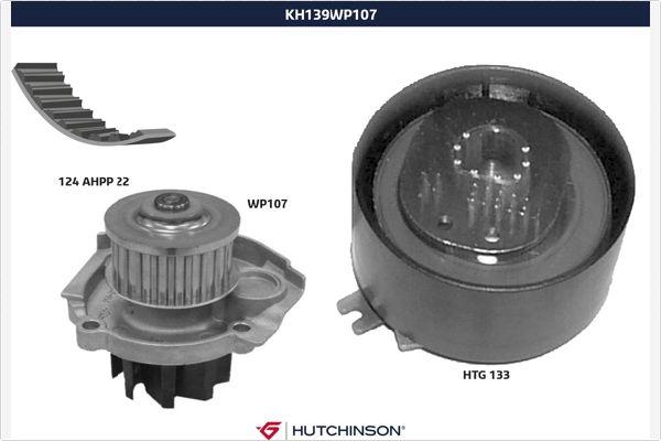 Hutchinson KH 139WP107 - Ūdenssūknis + Zobsiksnas komplekts adetalas.lv