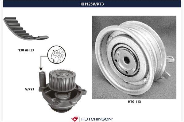 Hutchinson KH 125WP73 - Ūdenssūknis + Zobsiksnas komplekts adetalas.lv