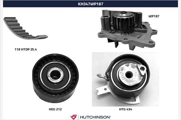 Hutchinson KH 347WP187 - Ūdenssūknis + Zobsiksnas komplekts adetalas.lv