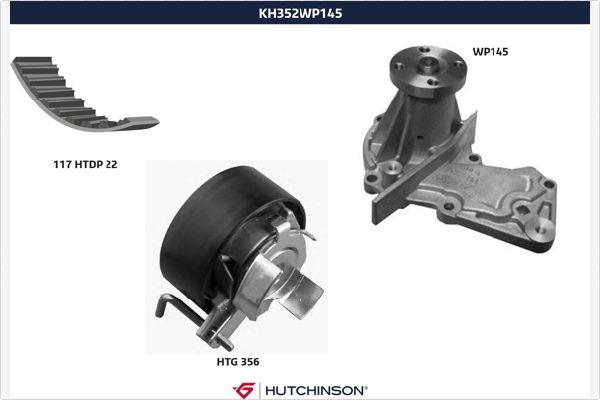 Hutchinson KH 352WP145 - Ūdenssūknis + Zobsiksnas komplekts adetalas.lv