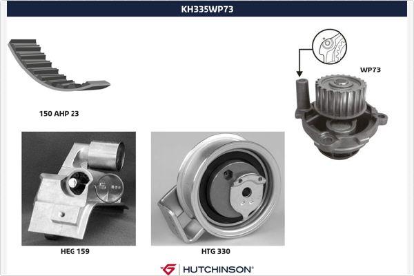 Hutchinson KH 335WP73 - Ūdenssūknis + Zobsiksnas komplekts adetalas.lv