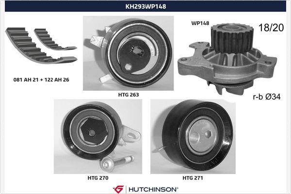 Hutchinson KH 293WP148 - Ūdenssūknis + Zobsiksnas komplekts adetalas.lv