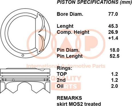 IAP QUALITY PARTS 100-21100 - Virzulis adetalas.lv