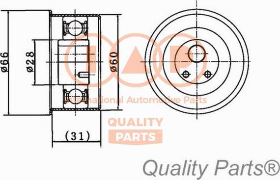 IAP QUALITY PARTS 127-07020 - Spriegotājrullītis, Gāzu sadales mehānisma piedziņas siksna adetalas.lv