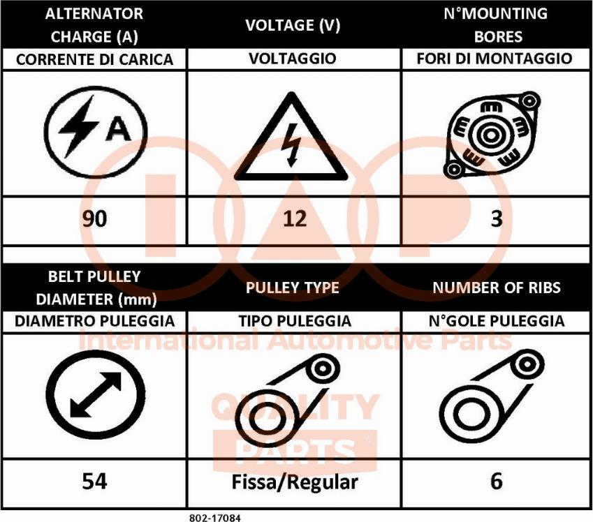 IAP QUALITY PARTS 802-17084 - Ģenerators adetalas.lv