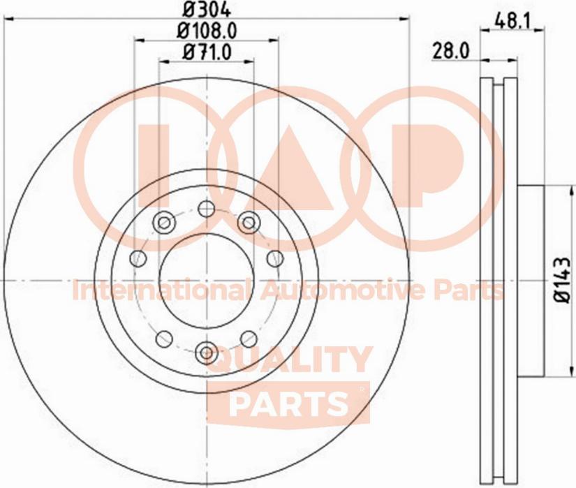 IAP QUALITY PARTS 709-52032 - Bremžu diski adetalas.lv