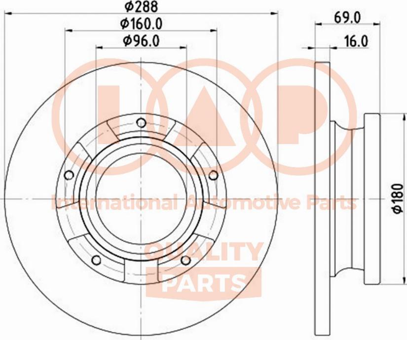 IAP QUALITY PARTS 709-04051 - Bremžu diski adetalas.lv