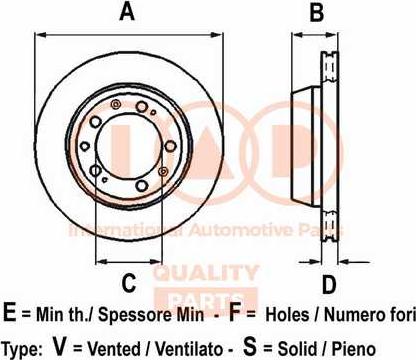 IAP QUALITY PARTS 709-14082 - Bremžu diski adetalas.lv