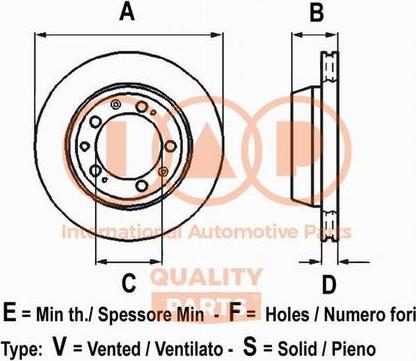 IAP QUALITY PARTS 709-18032G - Bremžu diski adetalas.lv