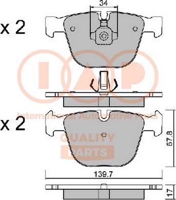 IAP QUALITY PARTS 704-51151P - Bremžu uzliku kompl., Disku bremzes adetalas.lv