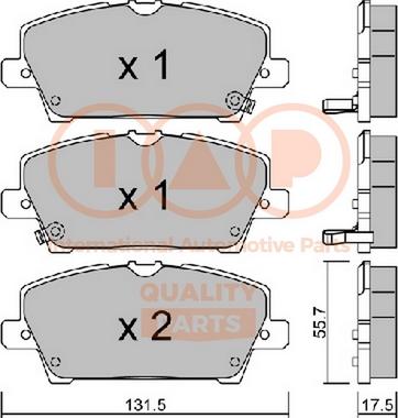 IAP QUALITY PARTS 704-06028 - Bremžu uzliku kompl., Disku bremzes adetalas.lv