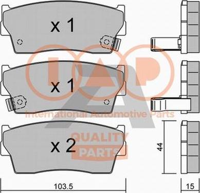 IAP QUALITY PARTS 704-16050P - Bremžu uzliku kompl., Disku bremzes adetalas.lv