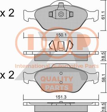 IAP QUALITY PARTS 704-11028P - Bremžu uzliku kompl., Disku bremzes adetalas.lv