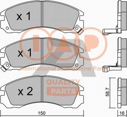 IAP QUALITY PARTS 704-12021P - Bremžu uzliku kompl., Disku bremzes adetalas.lv