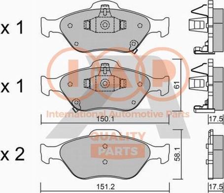 IAP QUALITY PARTS 704-17004P - Bremžu uzliku kompl., Disku bremzes adetalas.lv