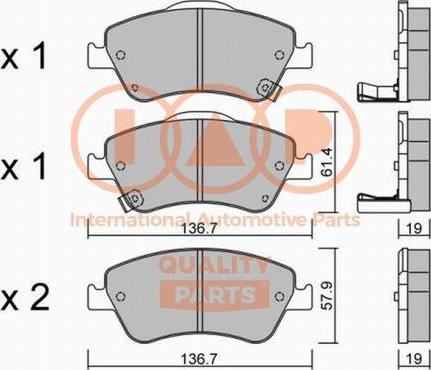 IAP QUALITY PARTS 704-17196P - Bremžu uzliku kompl., Disku bremzes adetalas.lv