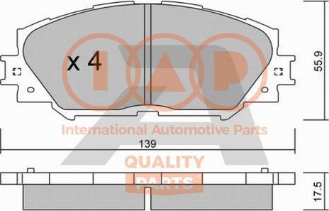 IAP QUALITY PARTS 704-17180P - Bremžu uzliku kompl., Disku bremzes adetalas.lv