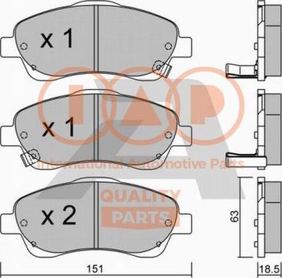 IAP QUALITY PARTS 704-17182P - Bremžu uzliku kompl., Disku bremzes adetalas.lv