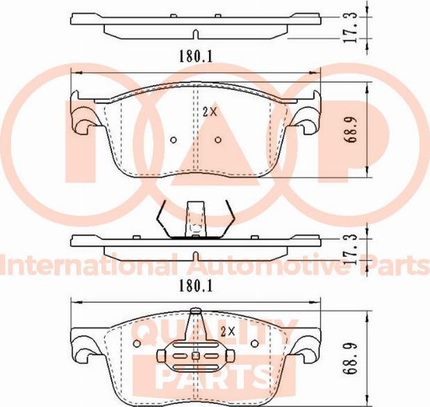 IAP QUALITY PARTS 704-17230 - Bremžu uzliku kompl., Disku bremzes adetalas.lv