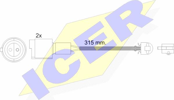 Icer 610440 E C - Indikators, Bremžu uzliku nodilums adetalas.lv