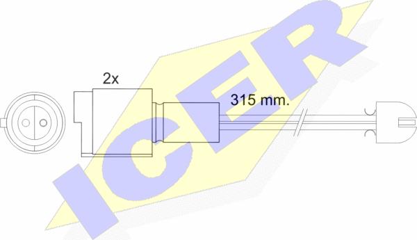 Icer 610455 E C - Indikators, Bremžu uzliku nodilums adetalas.lv