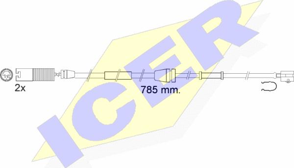 Icer 610536 E C - Indikators, Bremžu uzliku nodilums adetalas.lv