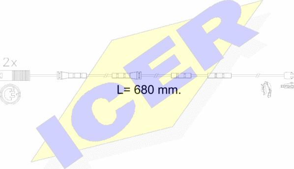 Icer 610606 E C - Indikators, Bremžu uzliku nodilums adetalas.lv