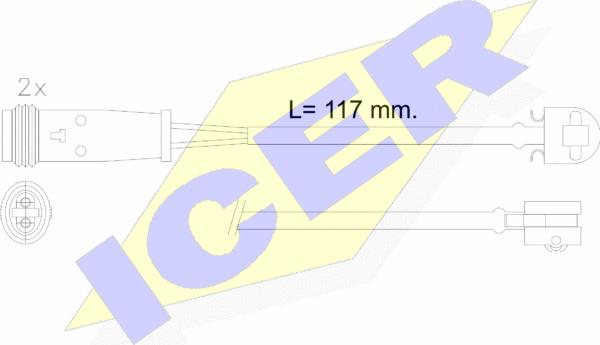 Icer 610612 E C - Indikators, Bremžu uzliku nodilums adetalas.lv