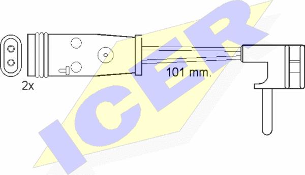 Icer 610332 E C - Indikators, Bremžu uzliku nodilums adetalas.lv