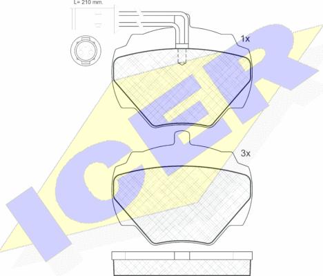 Icer 140702 - Bremžu uzliku kompl., Disku bremzes adetalas.lv