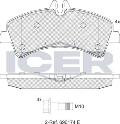 Icer 141849LM - Bremžu uzliku kompl., Disku bremzes adetalas.lv