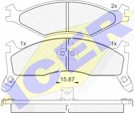 Icer 141270-205 - Bremžu uzliku kompl., Disku bremzes adetalas.lv