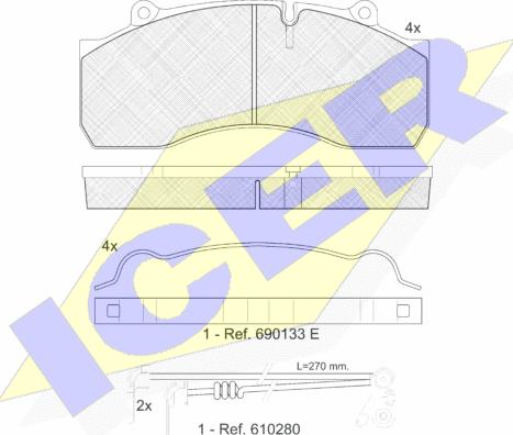 Icer 151437-118 - Bremžu uzliku kompl., Disku bremzes adetalas.lv