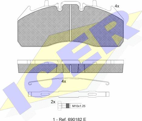 Icer 151831-066 - Bremžu uzliku kompl., Disku bremzes adetalas.lv