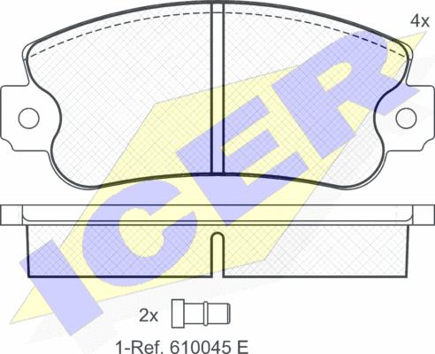 Icer 180418 - Bremžu uzliku kompl., Disku bremzes adetalas.lv