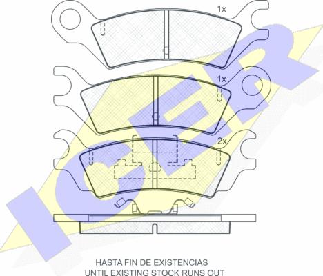 Icer 180438 - Bremžu uzliku kompl., Disku bremzes adetalas.lv