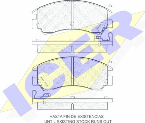 Icer 180509 - Bremžu uzliku kompl., Disku bremzes adetalas.lv