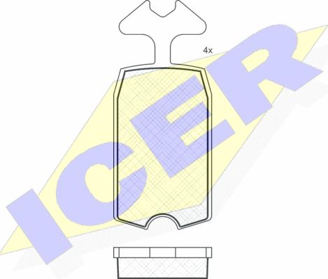 Icer 180090 - Bremžu uzliku kompl., Disku bremzes adetalas.lv