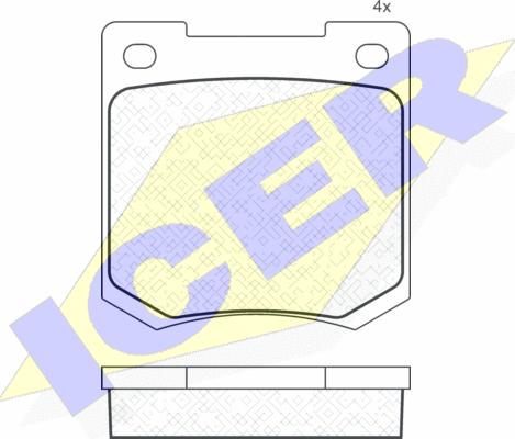 Icer 180044 - Bremžu uzliku kompl., Disku bremzes adetalas.lv