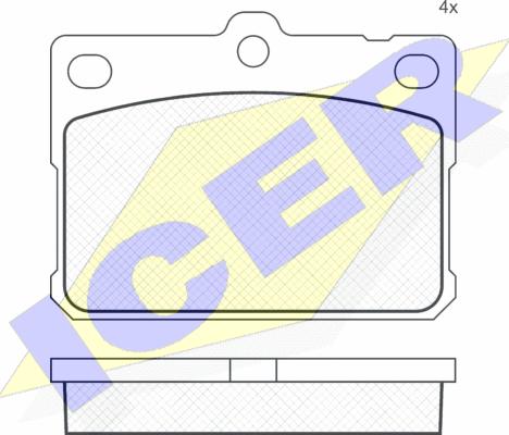 Icer 180164 - Bremžu uzliku kompl., Disku bremzes adetalas.lv