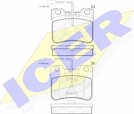 Icer 180788-203 - Bremžu uzliku kompl., Disku bremzes adetalas.lv