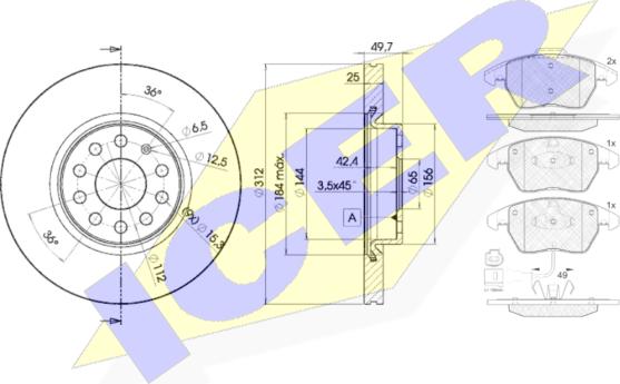 Icer 31567-5618 - Bremžu komplekts, Disku bremzes adetalas.lv