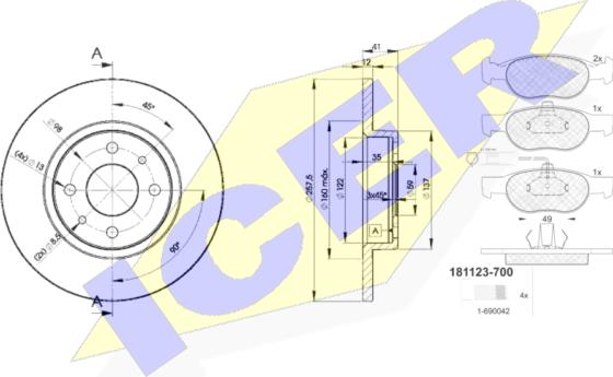 Icer 31123-3466 - Bremžu komplekts, Disku bremzes adetalas.lv