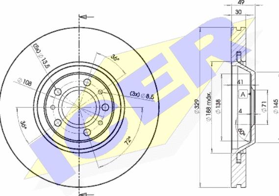 Icer 78BD4608-2 - Bremžu diski adetalas.lv