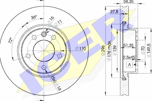 Icer 78BD1134-2 - Bremžu diski adetalas.lv